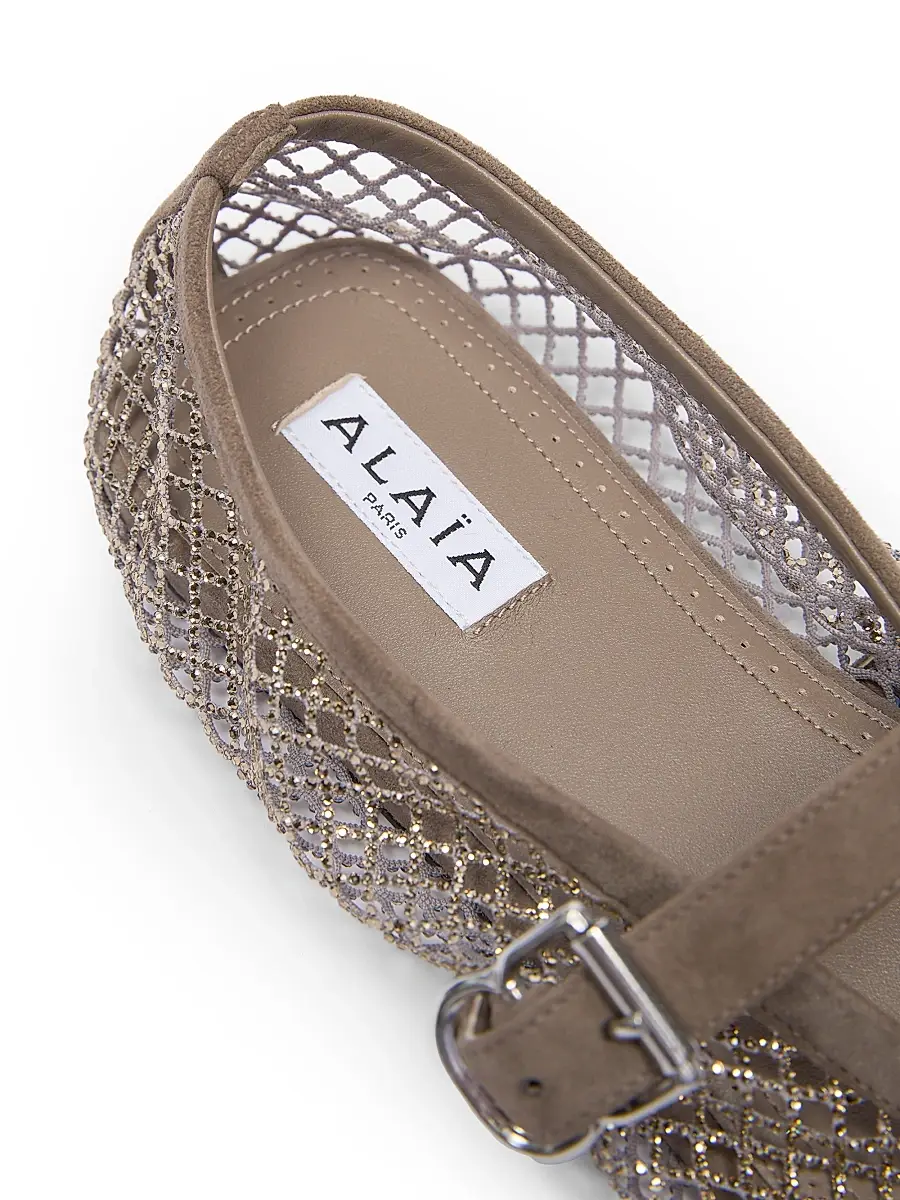 Alaïa Women's Rhinestone-Mesh Buckle-Strap Ballet Flats | Thumbnail 5 Alaïa Women's Rhinestone-Mesh Buckle-Strap Ballet Flats | Thumbnail 5