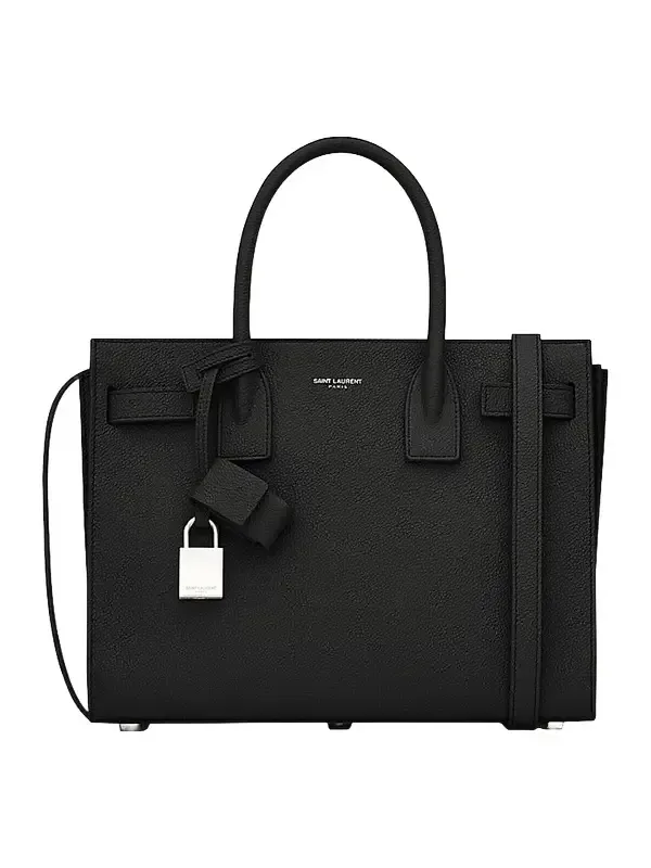 Saint Laurent Women's Sac De Jour Baby Top Handle Bag In Grained Leather - Black