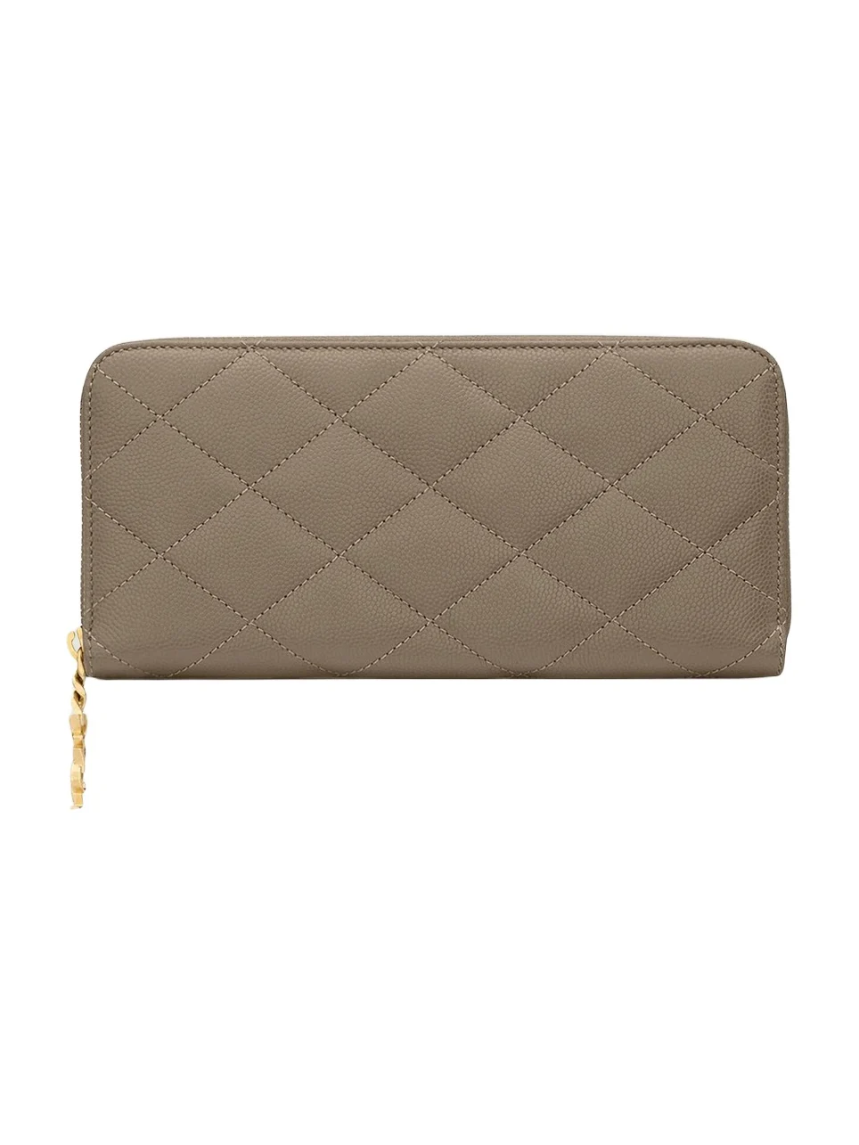 Saint Laurent Women's Cassandre Bijou Zip Wallet in Grain De Poudre Leather