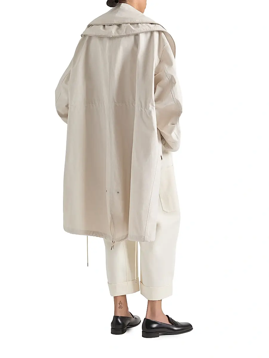 Givenchy Women's Parka with Zipped Shawl Collar in Cotton - Light Beige | Thumbnail 3 Givenchy Women's Parka with Zipped Shawl Collar in Cotton - Light Beige | Thumbnail 3