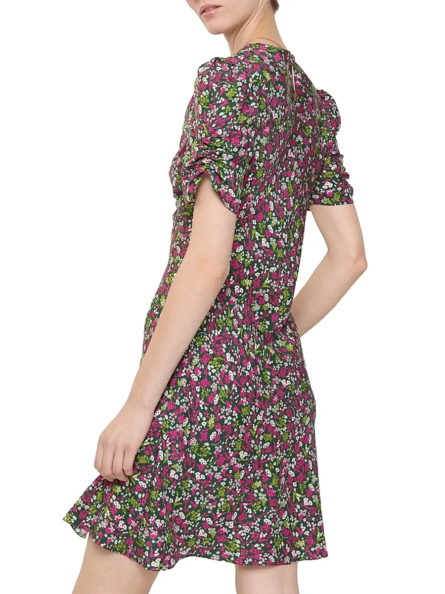 Burberry Women's Jade Ruched Floral Silk Minidress | Thumbnail 3 Burberry Women's Jade Ruched Floral Silk Minidress | Thumbnail 3