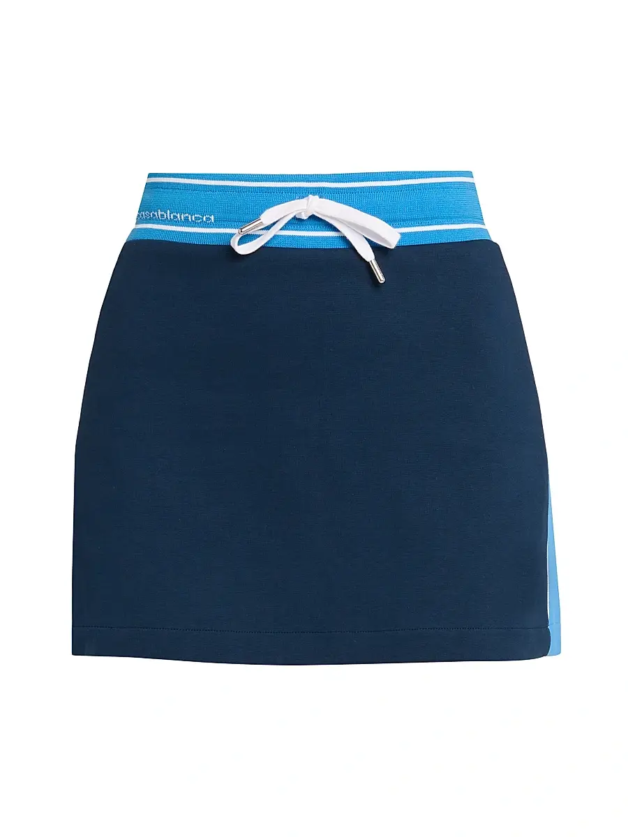 Casablanca Women's Striped Stretch-Cotton Miniskirt