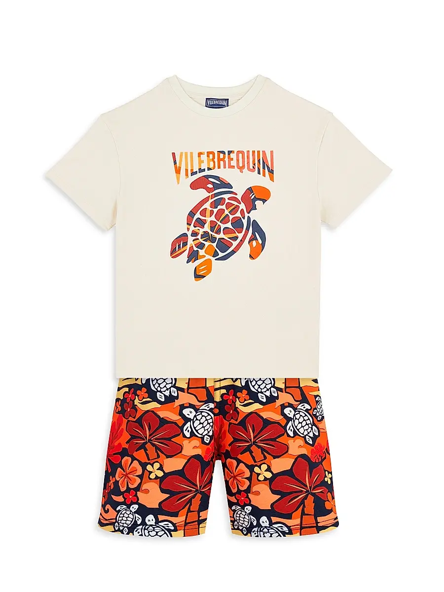 Vilebrequin Little Boy's & Boy's Monoï Logo T-Shirt - Off White | Thumbnail 2 Vilebrequin Little Boy's & Boy's Monoï Logo T-Shirt - Off White | Thumbnail 2