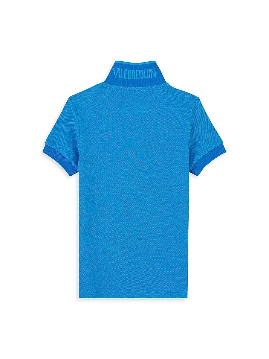 Vilebrequin Little Boy's & Boy's Open Collar Polo Shirt - Blue | Thumbnail 3 Vilebrequin Little Boy's & Boy's Open Collar Polo Shirt - Blue | Thumbnail 3