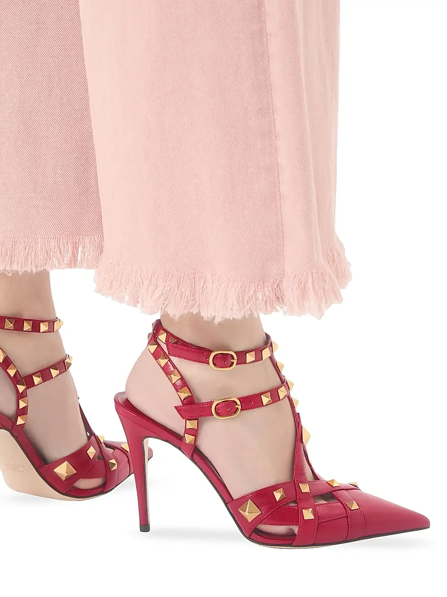 Valentino Women's Studdy 100MM Kidskin Pumps | Thumbnail 7