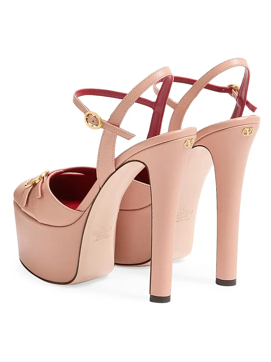 Valentino Women's Crasher 145MM Platform Pumps in Kidskin - Pink | Thumbnail 3