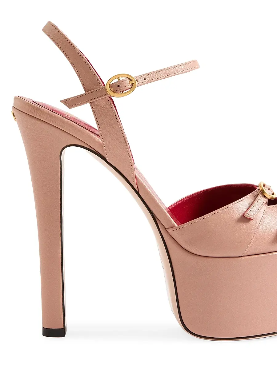 Valentino Women's Crasher 145MM Platform Pumps in Kidskin - Pink | Thumbnail 6