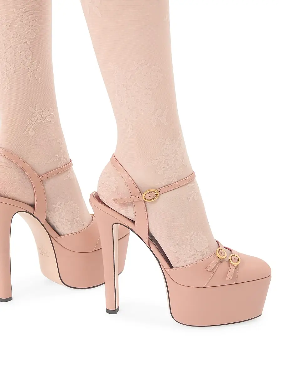 Valentino Women's Crasher 145MM Platform Pumps in Kidskin - Pink | Thumbnail 7