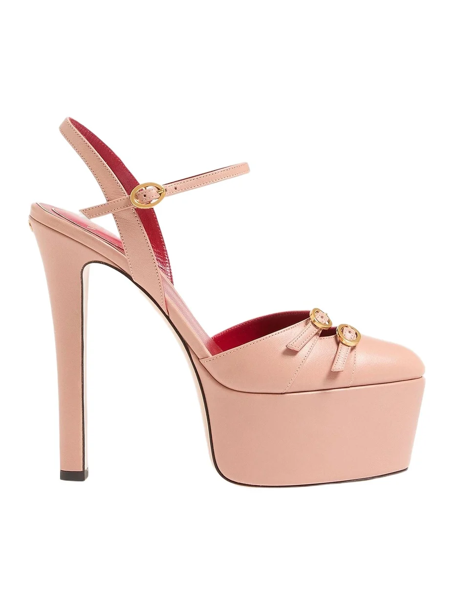 Women's Crasher 145MM Platform Pumps in Kidskin - Pink