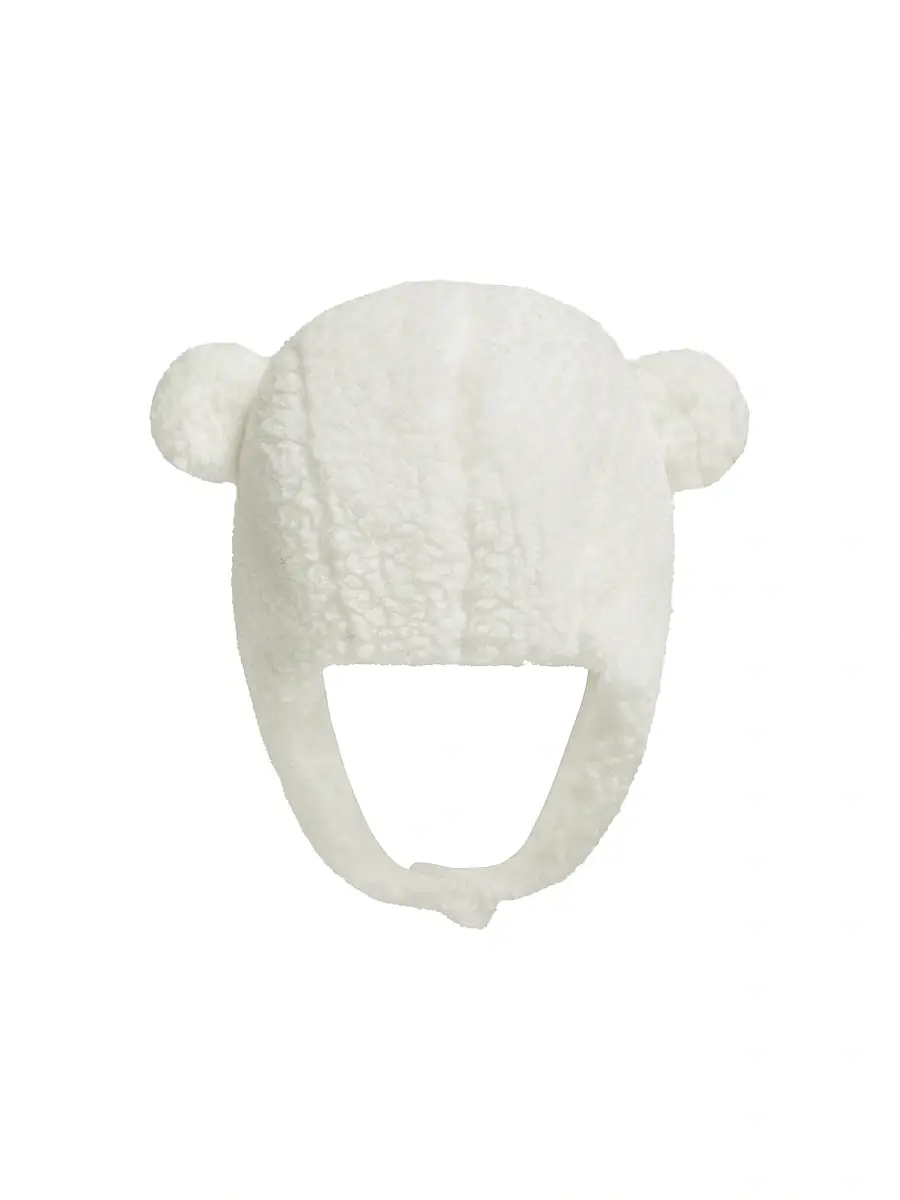 Moncler Men's Baby's Hat in Teddy - White | Thumbnail 3 Moncler Men's Baby's Hat in Teddy - White | Thumbnail 3