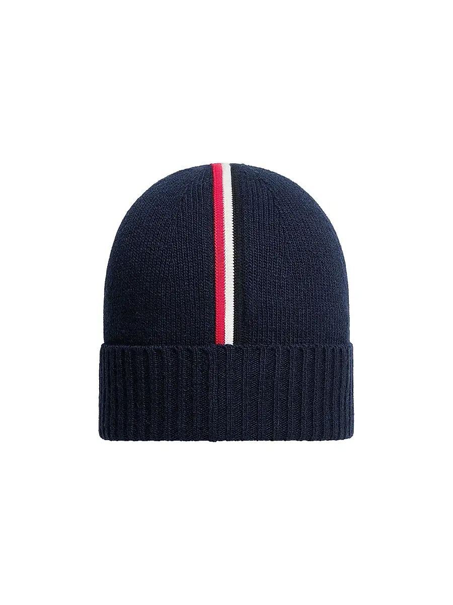 Moncler Little Boy's & Boy's Beanie Hat in Wool - Dark Blue | Thumbnail 2