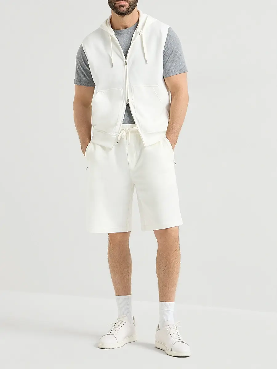 Brunello Cucinelli Men's Techno Cotton French Terry Bermuda Shorts | Thumbnail 6 Brunello Cucinelli Men's Techno Cotton French Terry Bermuda Shorts | Thumbnail 6