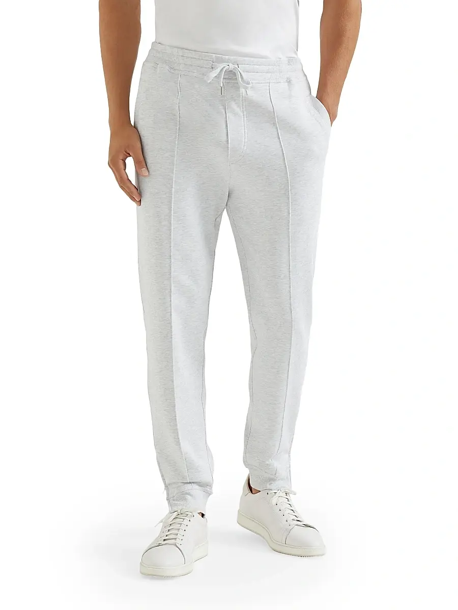 Brunello Cucinelli Men's Techno Cotton French Terry Trousers with Crête Detail - Black | Thumbnail 14 Brunello Cucinelli Men's Techno Cotton French Terry Trousers with Crête Detail - Black | Thumbnail 14