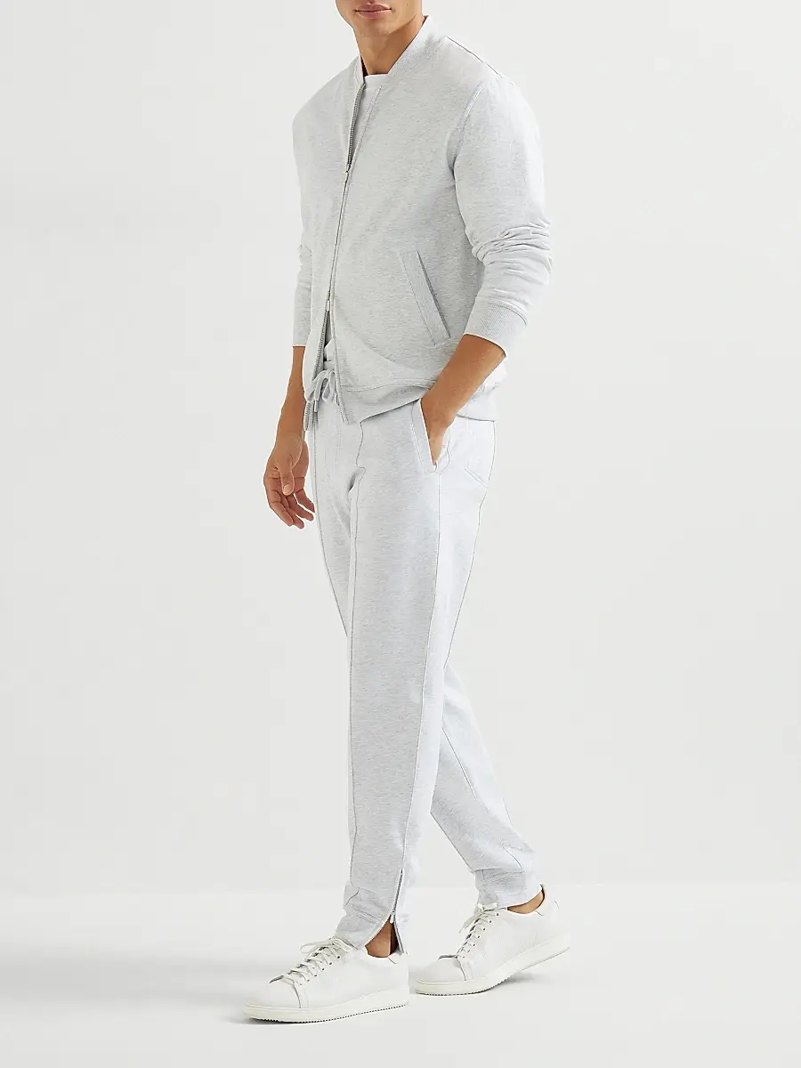 Brunello Cucinelli Men's Techno Cotton French Terry Trousers with Crête Detail - Black | Thumbnail 18 Brunello Cucinelli Men's Techno Cotton French Terry Trousers with Crête Detail - Black | Thumbnail 18
