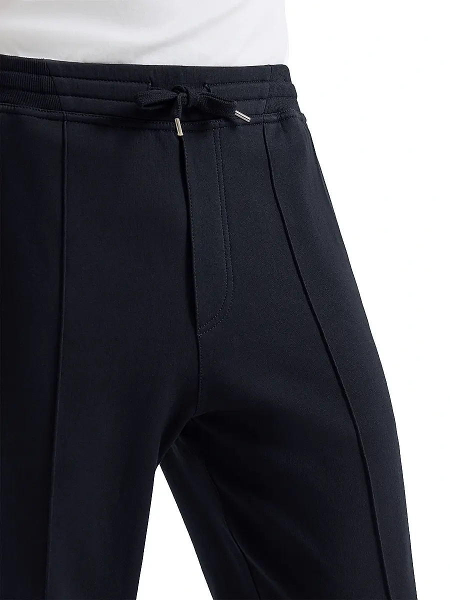 Brunello Cucinelli Men's Techno Cotton French Terry Trousers with Crête Detail - Black | Thumbnail 5 Brunello Cucinelli Men's Techno Cotton French Terry Trousers with Crête Detail - Black | Thumbnail 5