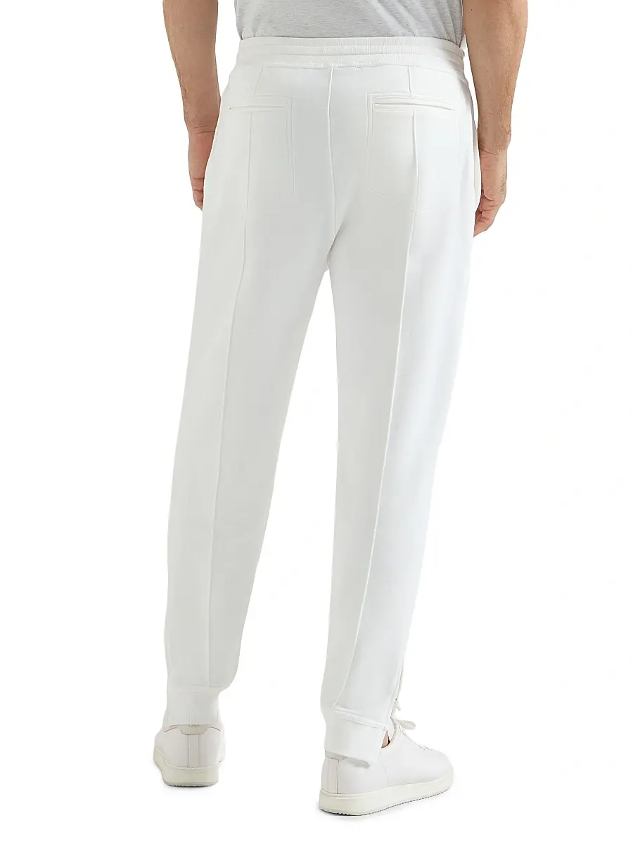 Brunello Cucinelli Men's Techno Cotton French Terry Trousers with Crête Detail - Black | Thumbnail 9 Brunello Cucinelli Men's Techno Cotton French Terry Trousers with Crête Detail - Black | Thumbnail 9