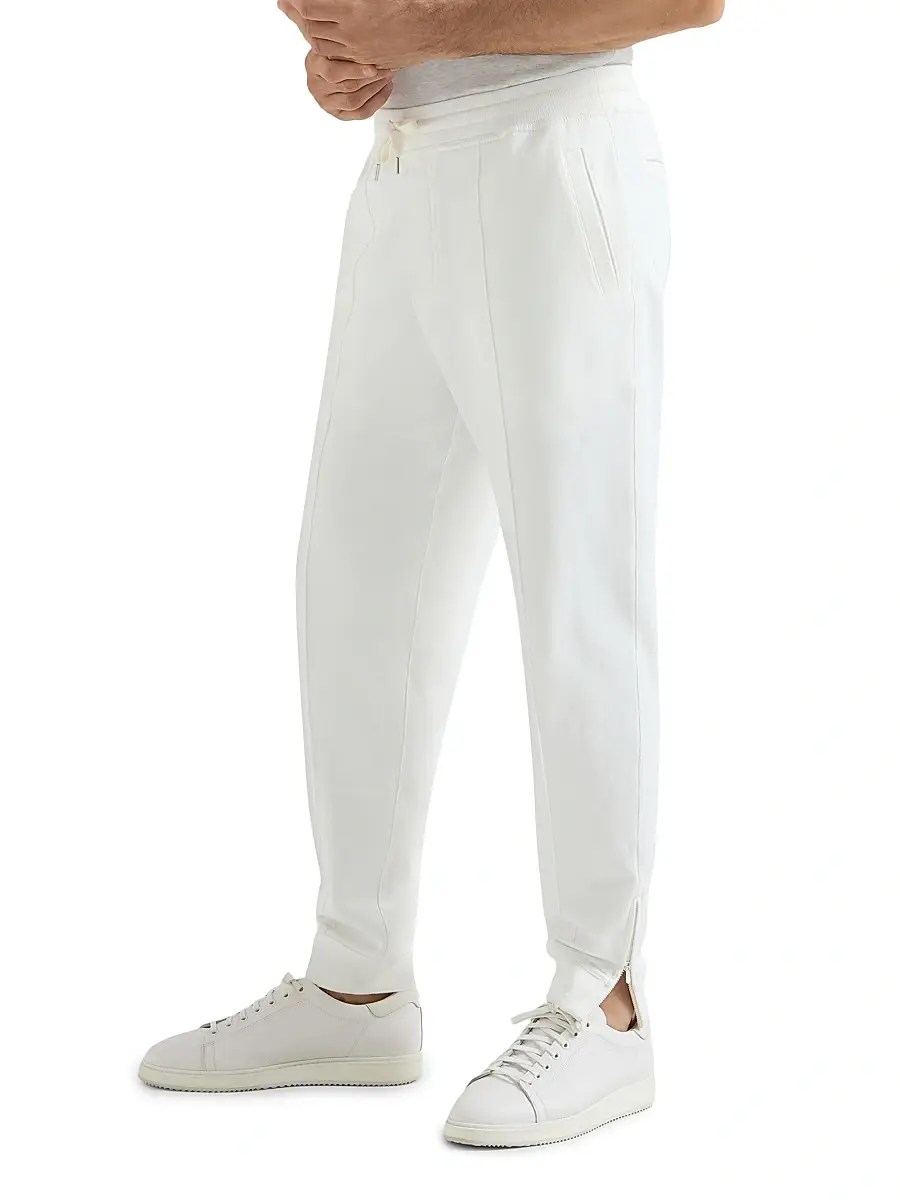 Brunello Cucinelli Men's Techno Cotton French Terry Trousers with Crête Detail - Black | Thumbnail 10 Brunello Cucinelli Men's Techno Cotton French Terry Trousers with Crête Detail - Black | Thumbnail 10