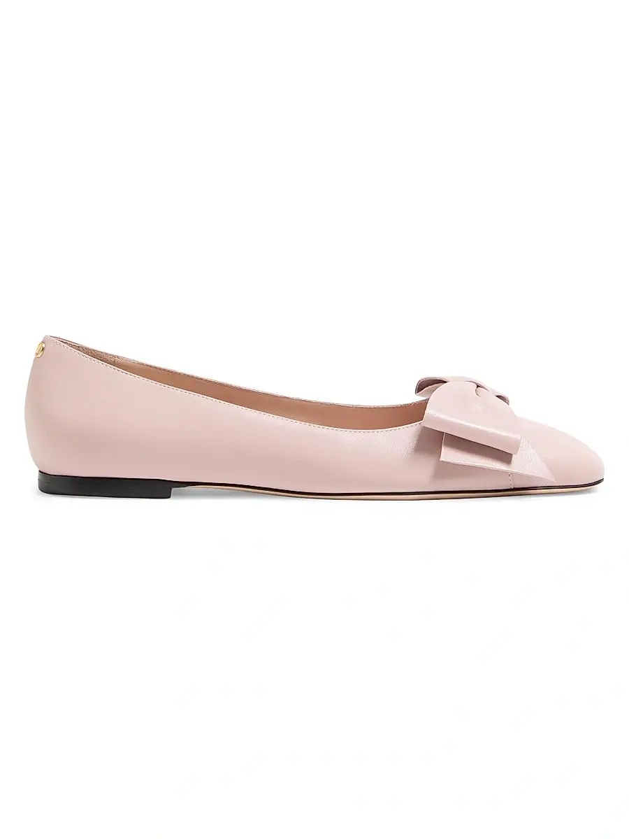 Valentino Garavani Women's Bowow Kidskin Ballerinas - Water Rose | Image 1 Valentino Garavani Women's Bowow Kidskin Ballerinas - Water Rose | Image 1
