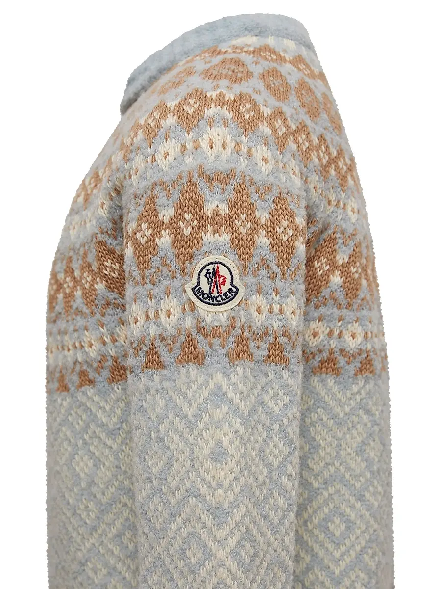 Moncler Little Girl's & Girl's Sweater in Bouclé Wool Blend - Light Blue | Thumbnail 3