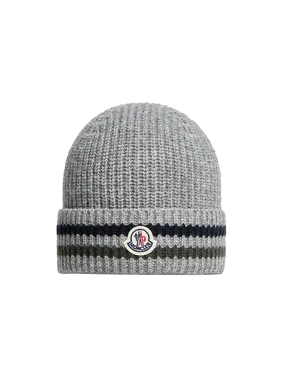 Moncler Little Boy's & Boy's Beanie Hat in Wool - Gray | Image 1 Moncler Little Boy's & Boy's Beanie Hat in Wool - Gray | Image 1