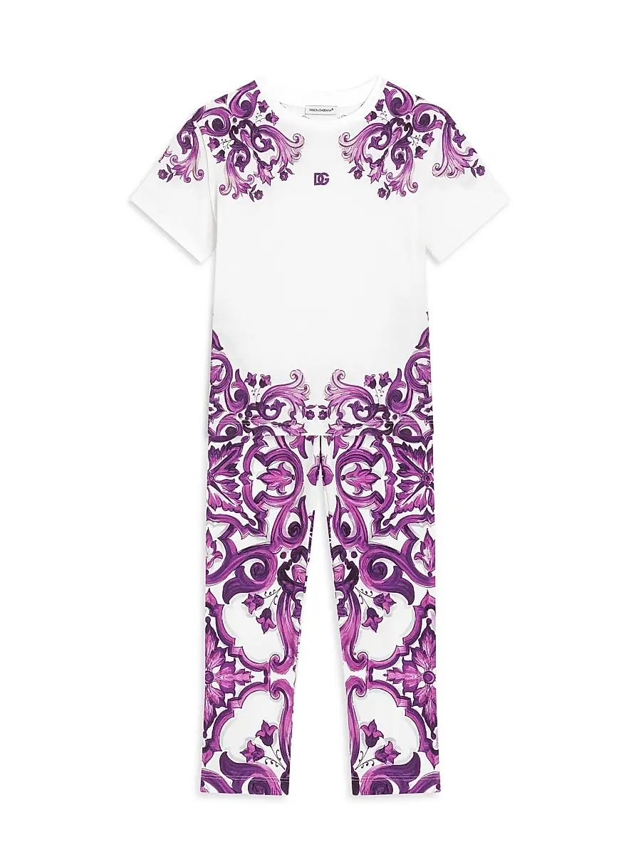 Dolce & Gabbana Girl's Little Girl's & Girl's Paisley Print Jersey Leggings | Thumbnail 2