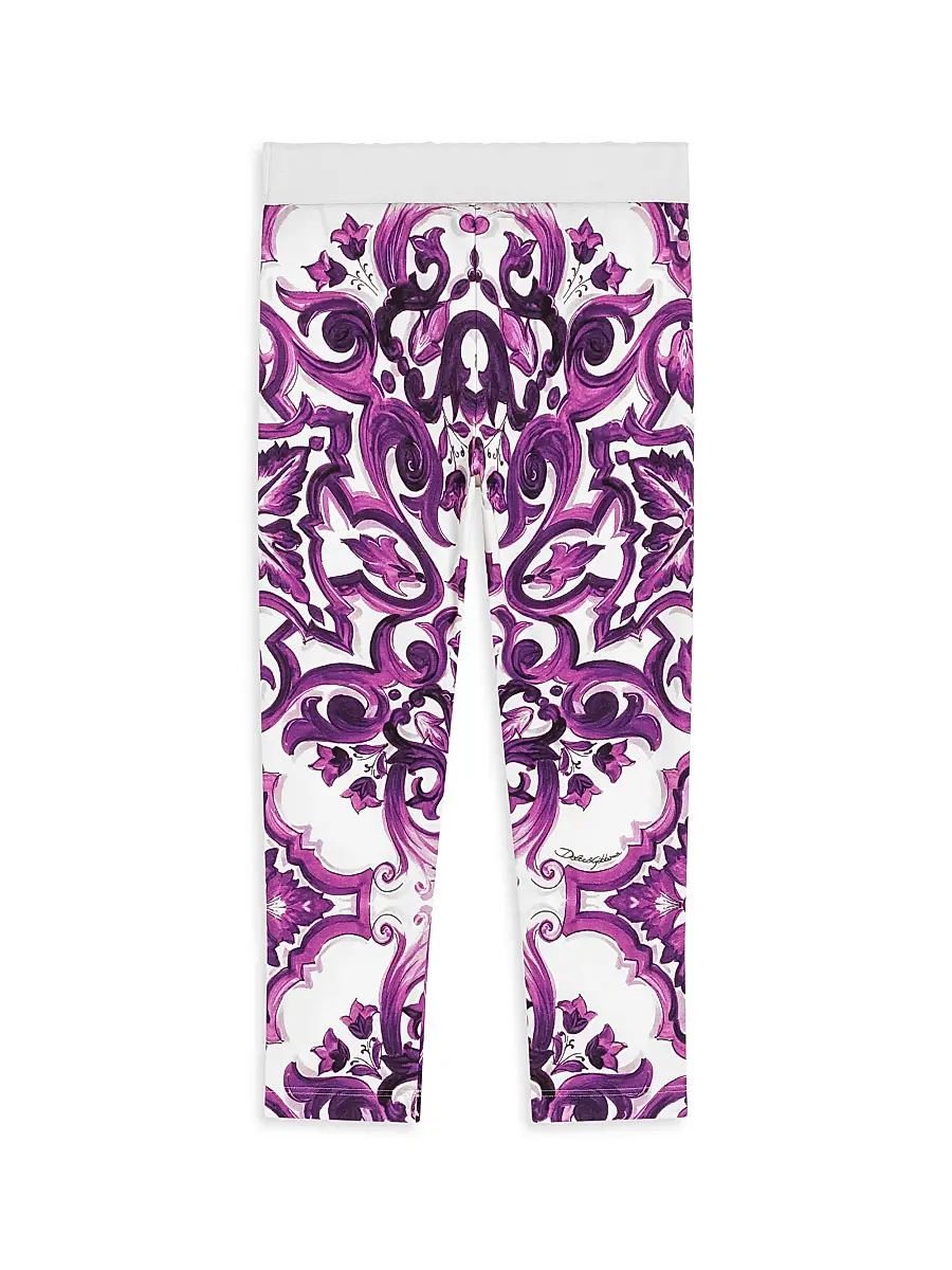 Dolce & Gabbana Girl's Little Girl's & Girl's Paisley Print Jersey Leggings | Thumbnail 3
