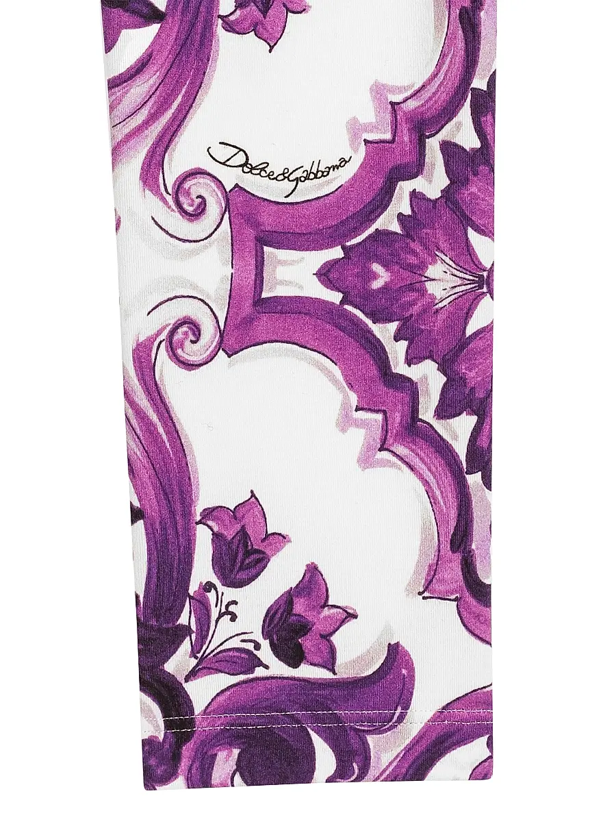 Dolce & Gabbana Girl's Little Girl's & Girl's Paisley Print Jersey Leggings | Thumbnail 5