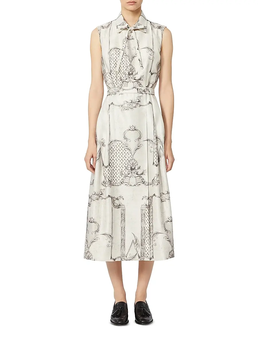 Max Mara Women's Printed Mikado Shirt Dress | Thumbnail 2 Max Mara Women's Printed Mikado Shirt Dress | Thumbnail 2