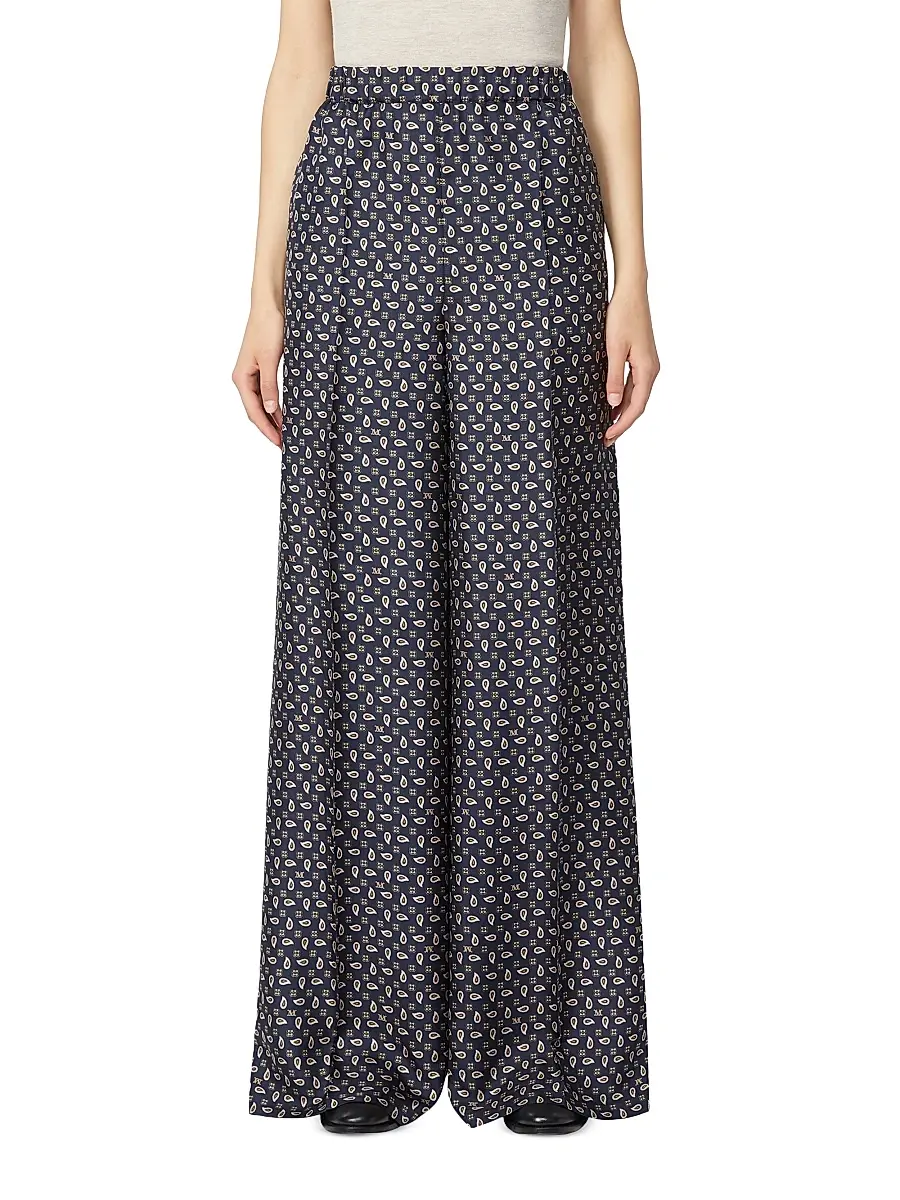 Max Mara Women's Printed Silk Trousers | Thumbnail 2