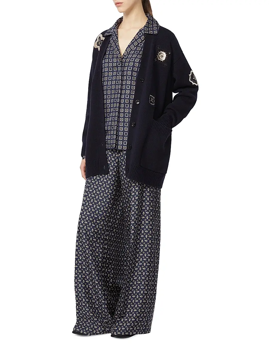 Max Mara Women's Printed Silk Trousers | Thumbnail 5