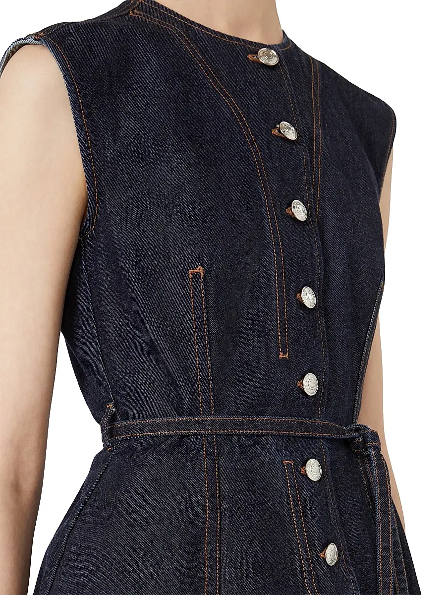 Sportmax Women's Sleeveless Denim Top - Midnightblue | Thumbnail 4 Sportmax Women's Sleeveless Denim Top - Midnightblue | Thumbnail 4