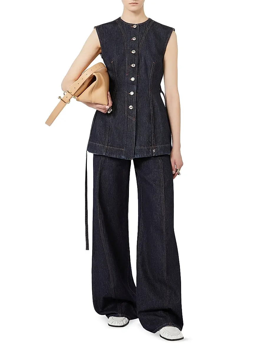 Sportmax Women's Sleeveless Denim Top - Midnightblue | Thumbnail 5 Sportmax Women's Sleeveless Denim Top - Midnightblue | Thumbnail 5