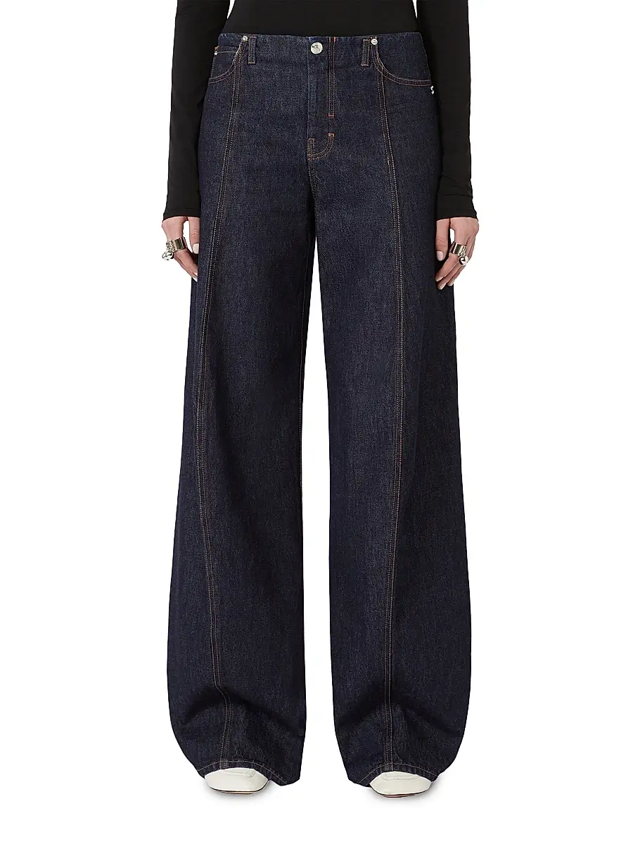 Sportmax Women's Oversized Low Rise Trousers - Midnightblue | Thumbnail 2 Sportmax Women's Oversized Low Rise Trousers - Midnightblue | Thumbnail 2