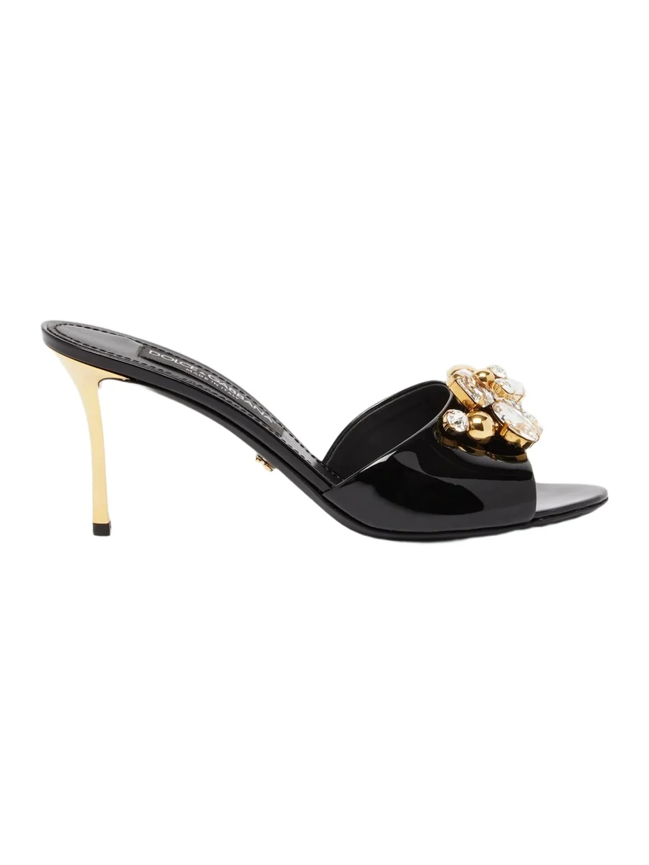 Women's 90MM Embellished Patent Leather Mules
