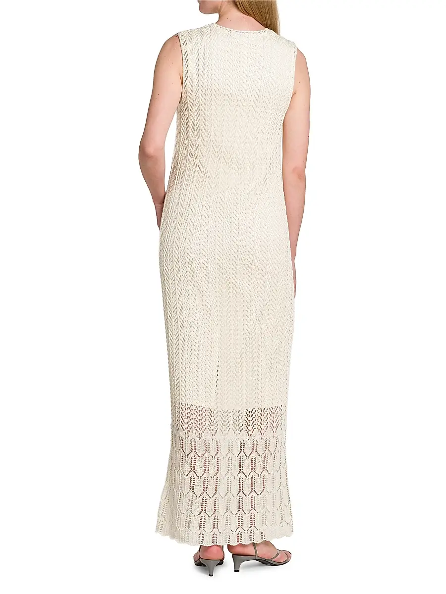 Jil Sander Women's Chevron Knit Cotton Maxi Dress | Thumbnail 5 Jil Sander Women's Chevron Knit Cotton Maxi Dress | Thumbnail 5