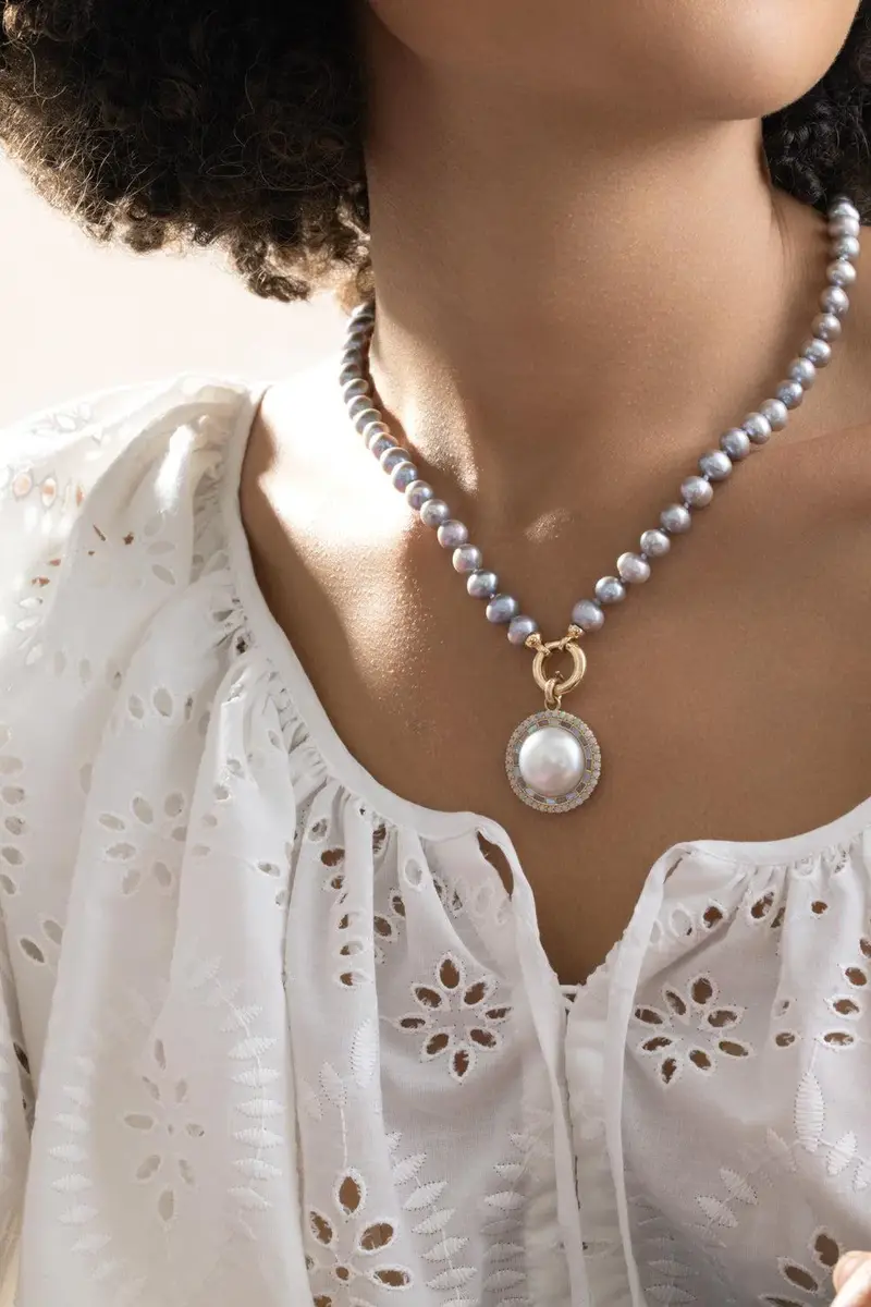 Storrow Grey Freshwater Pearl Necklace | Thumbnail 4 Storrow Grey Freshwater Pearl Necklace | Thumbnail 4