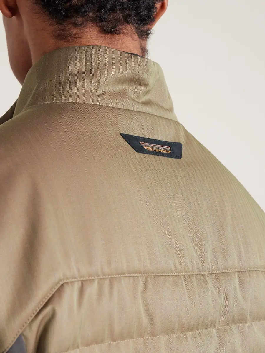 Sease Intrepid Shell-Trimmed Quilted Herringbone Virgin Wool Down Gilet - Men | Thumbnail 3