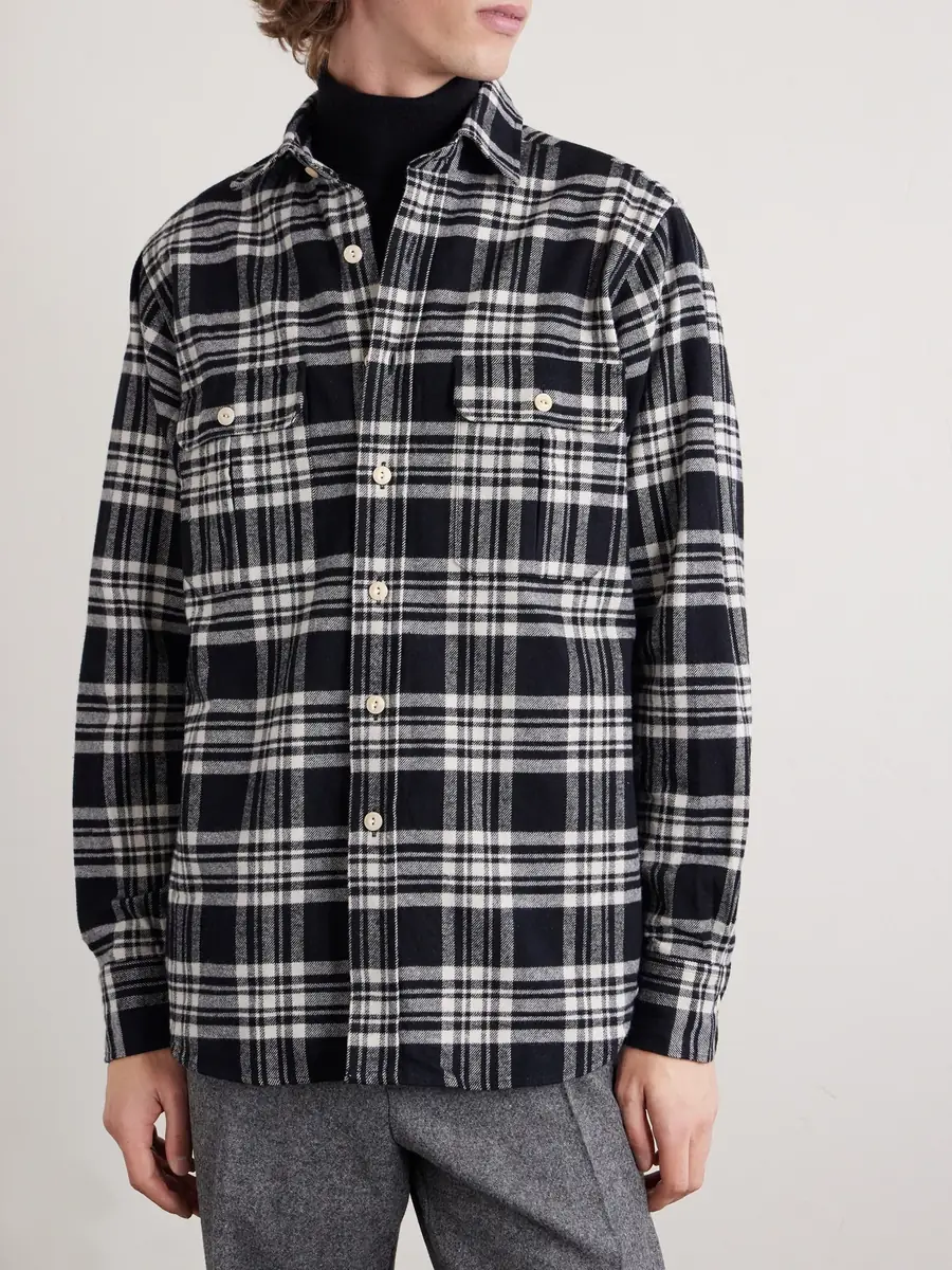 Drake's Checked Cotton-Flannel Shirt - Men | Thumbnail 3