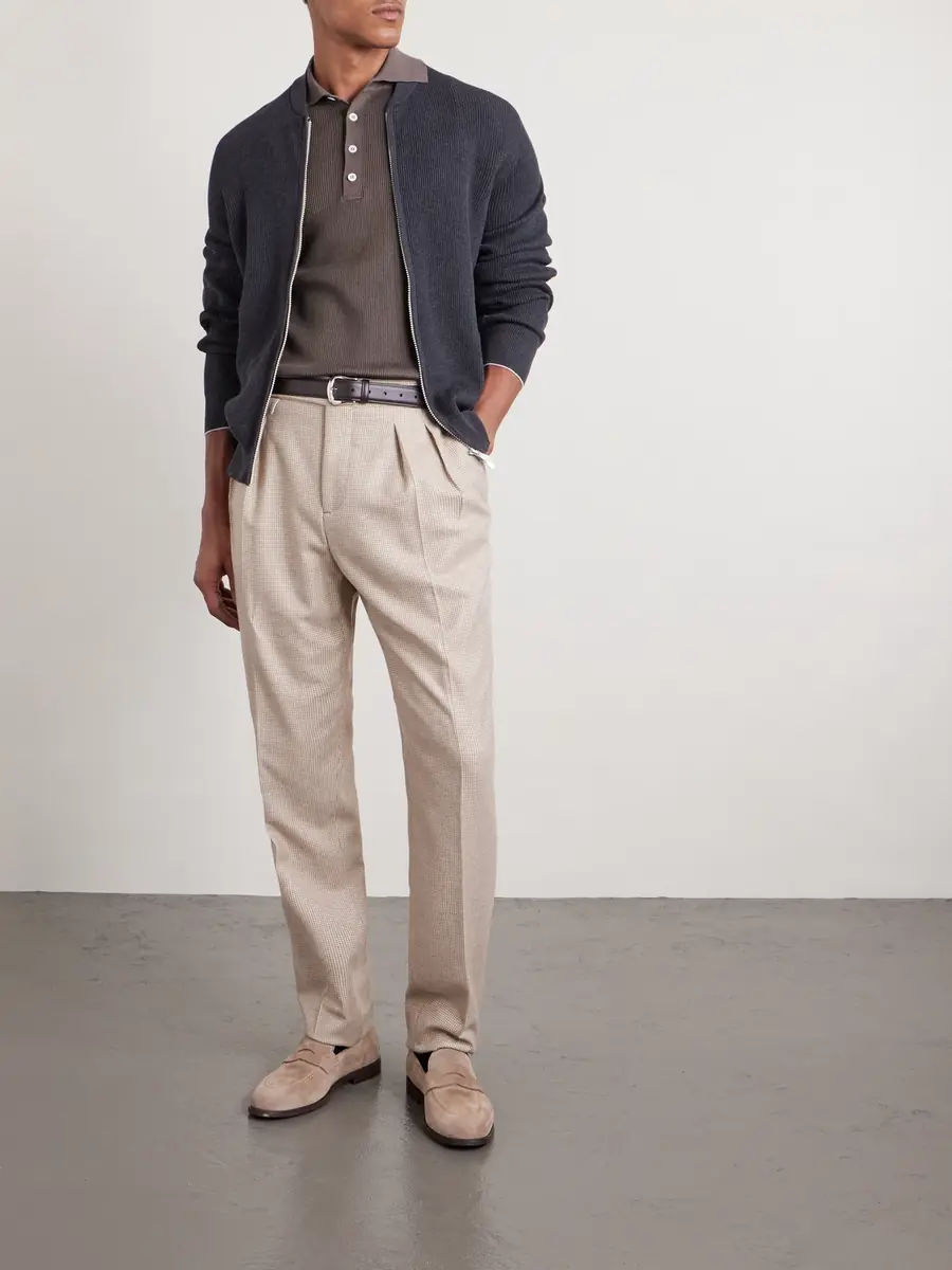 Brunello Cucinelli Ribbed Cotton Polo Shirt - Men | Thumbnail 2