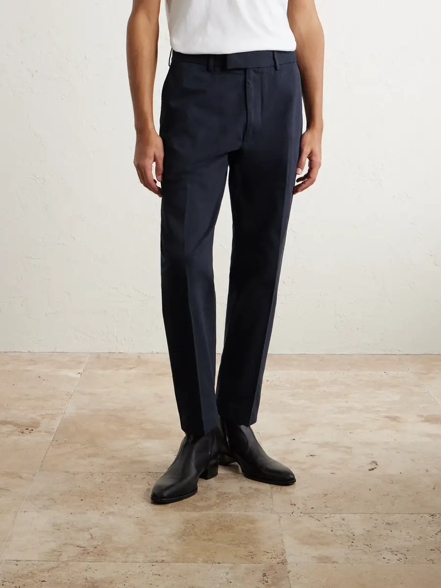 Tom Ford Straight-Leg Cotton-Drill Trousers - Men | Thumbnail 3