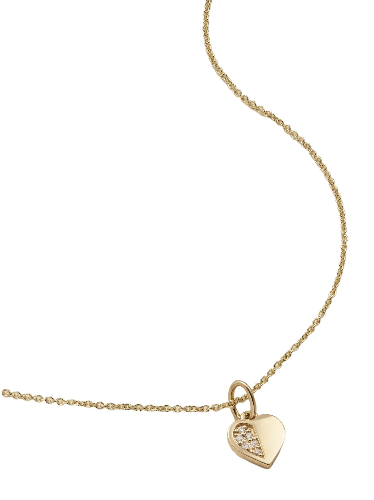 Half Heart 14-karat Gold Diamond Necklace Half Heart 14-karat Gold Diamond Necklace