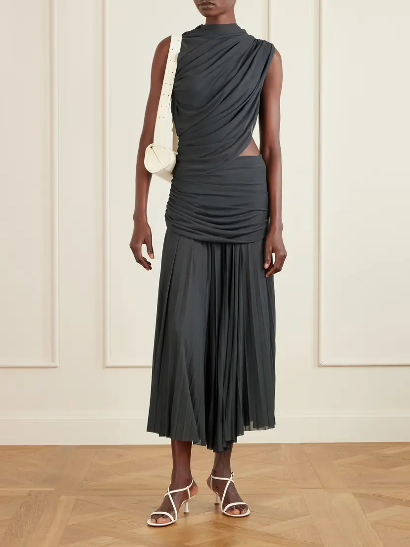 Proenza Schouler Irma Ruched Pleated Jersey Maxi Dress | Thumbnail 2
