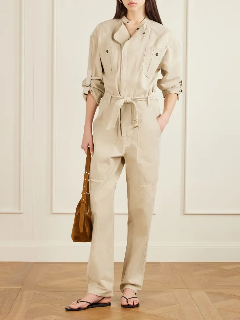 Marant Étoile Nessime Belted Cotton And Linen-blend Jumpsuit | Thumbnail 2