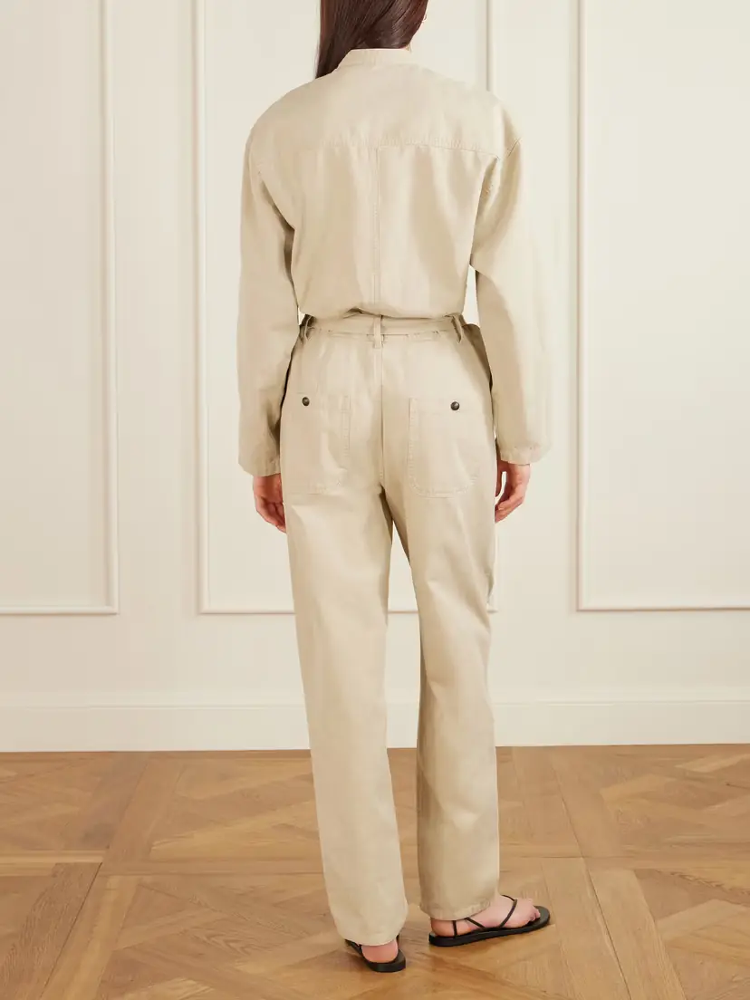 Marant Étoile Nessime Belted Cotton And Linen-blend Jumpsuit | Thumbnail 4