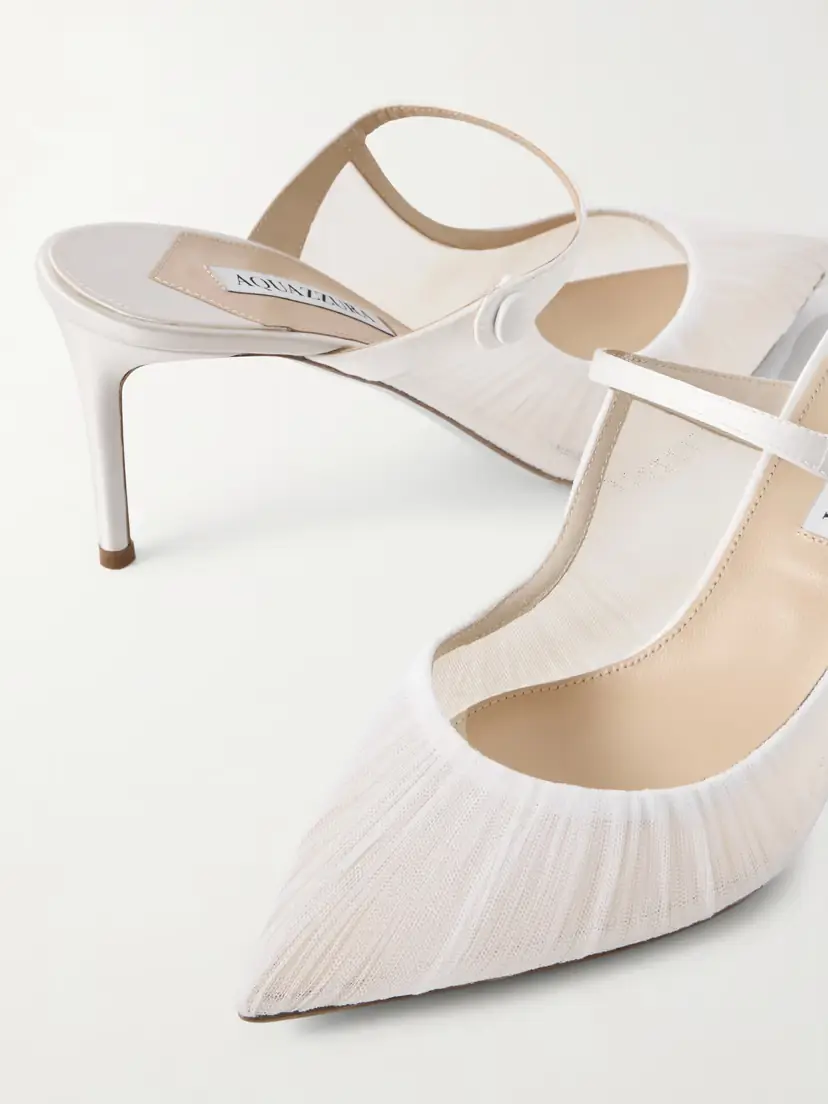 Aquazzura Voile 75 Satin-trimmed Tulle Mules | Thumbnail 5 Aquazzura Voile 75 Satin-trimmed Tulle Mules | Thumbnail 5