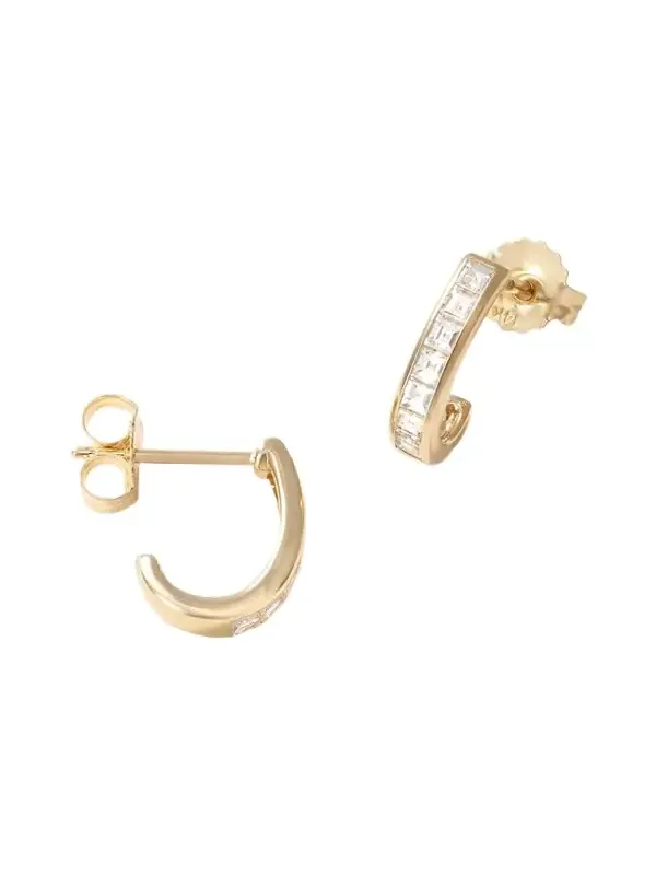 Baby 14-karat Gold Diamond Hoop Earrings Baby 14-karat Gold Diamond Hoop Earrings