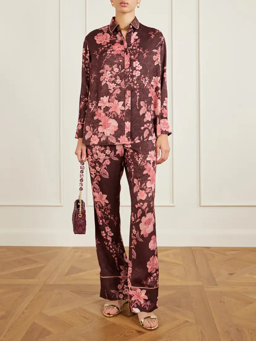 Borgo de Nor Nova Floral-print Satin-jacquard Shirt | Thumbnail 2