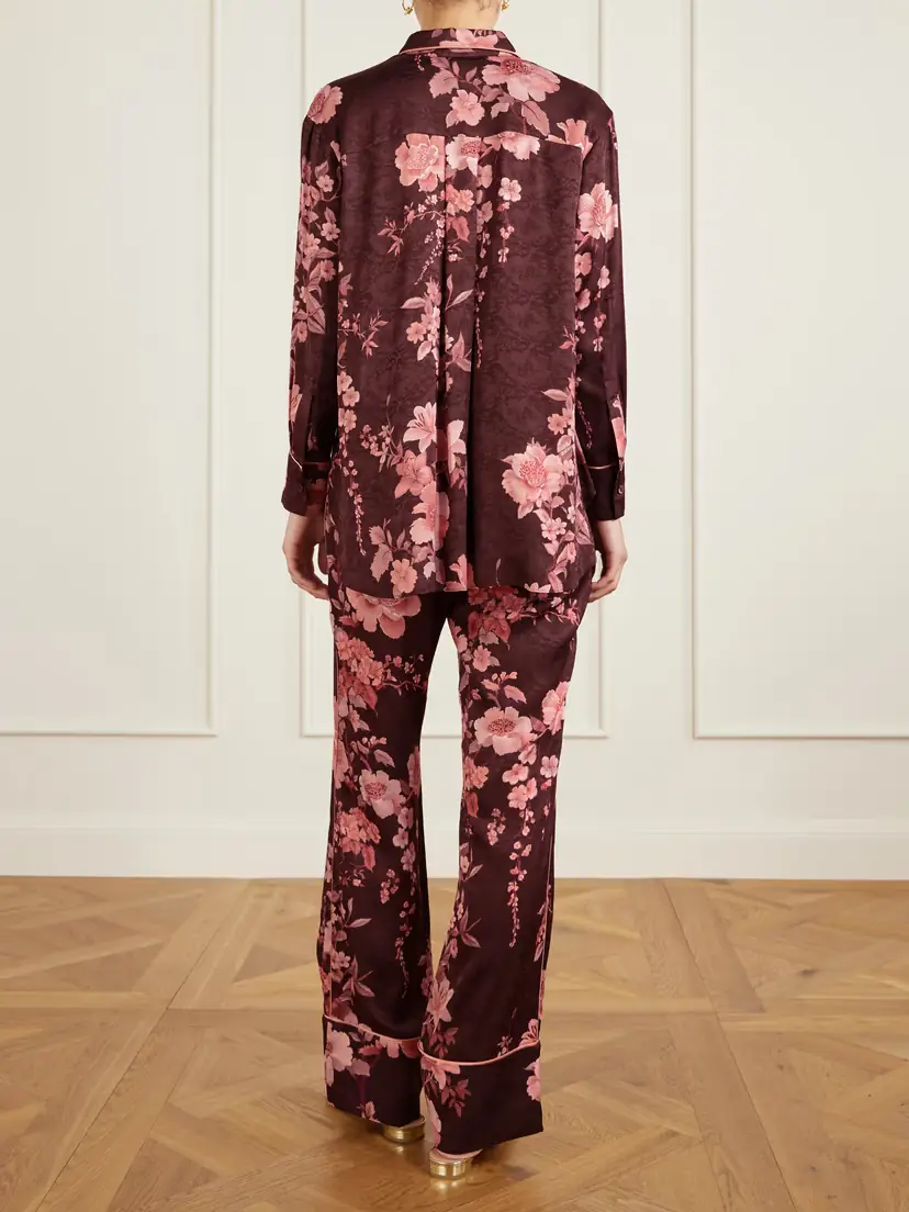 Borgo de Nor Nova Floral-print Satin-jacquard Shirt | Thumbnail 4