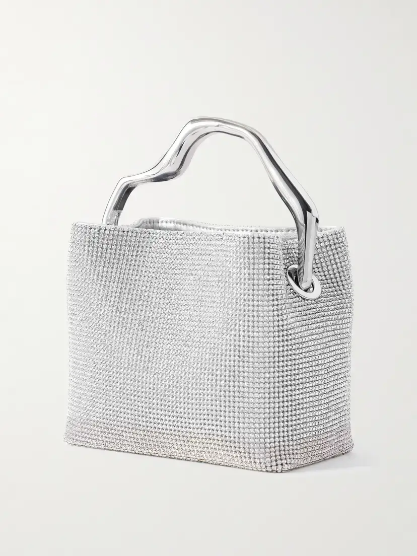 Cult Gaia Solene Mini Crystal-embellished Metallic Leather Tote | Thumbnail 3 Cult Gaia Solene Mini Crystal-embellished Metallic Leather Tote | Thumbnail 3