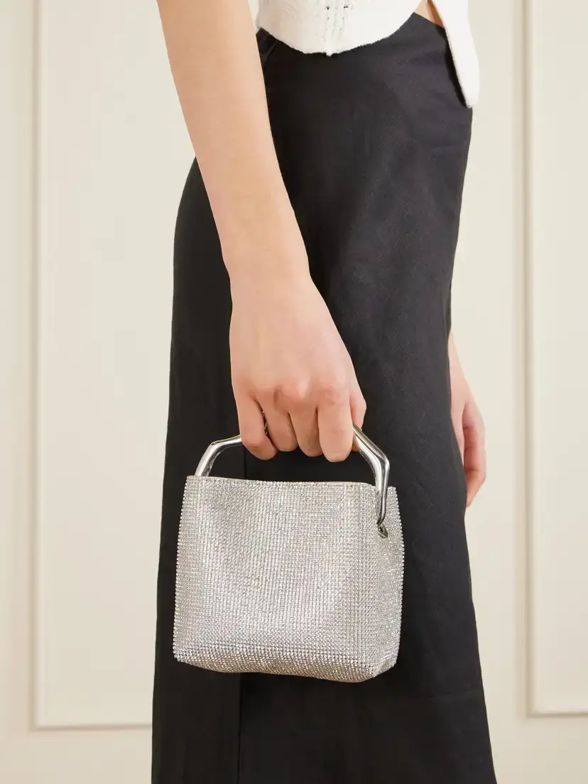 Cult Gaia Solene Mini Crystal-embellished Metallic Leather Tote | Thumbnail 6 Cult Gaia Solene Mini Crystal-embellished Metallic Leather Tote | Thumbnail 6